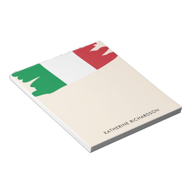 Personlig Italien Italienska Flagga Anteckningsblock (Vinklad)