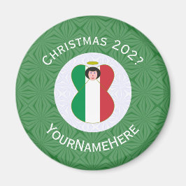Personlig italiensk ängel julflagga magnet