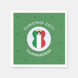 Personlig italiensk ängel julflagga  pappersservett