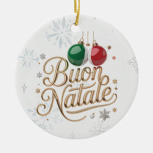 Personlig italiensk jul Buon Natale Julgransprydnad Keramik