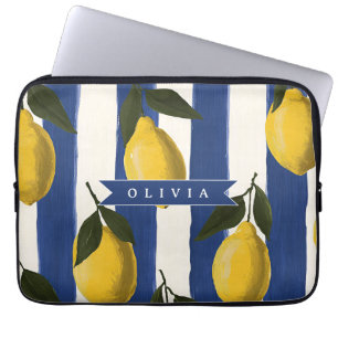 Personlig italiensk lemonstripad kuststil laptop fodral