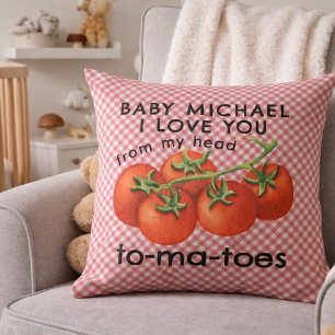 Personlig italiensk tomatbabyshower barnkammare kudde