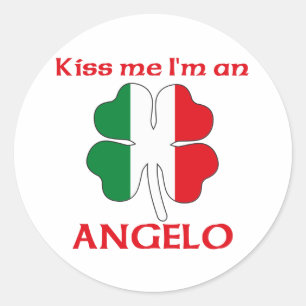 Personlig Italienska Kiss Me Jag är Angelo Runt Klistermärke