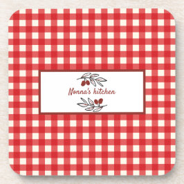 Personlig Italienska Red Gingham Cooking Underlägg
