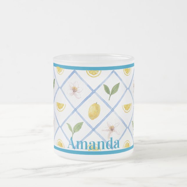 Personlig Italienska Tile Citrus Lemon Mugg (Center)
