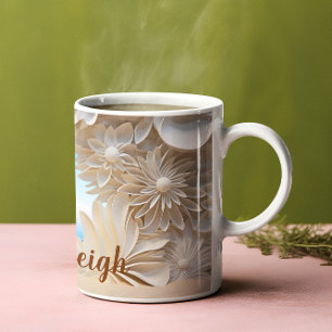Personlig Ivory Kusten 3D-utseende Beach Kaffemugg