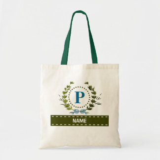 Personlig Ivy WAN Bröllop Datum Monogram P Tygkasse