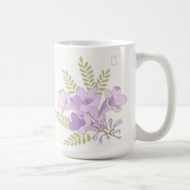 Personlig Jacaranda Blommor Initial Mugg