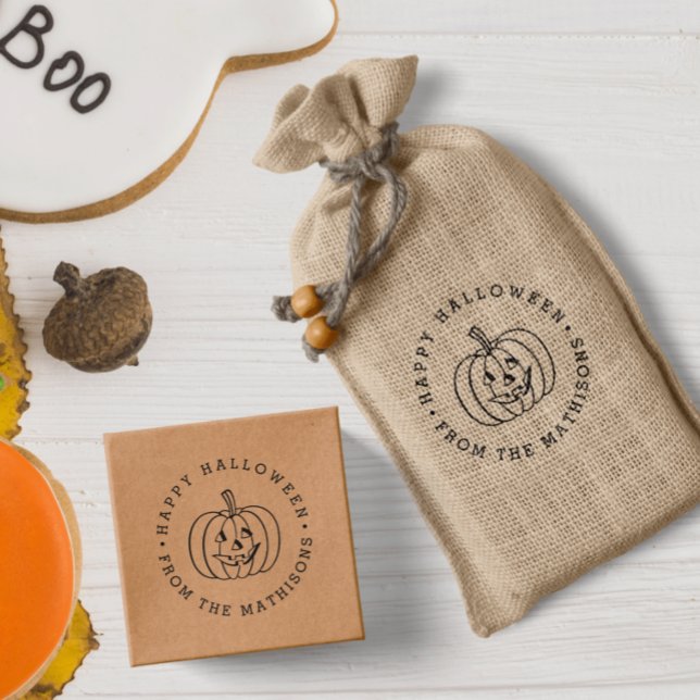 Personlig Jack o lantern Happy halloween Självfärgande Stämpel (Skapare uppladdad)