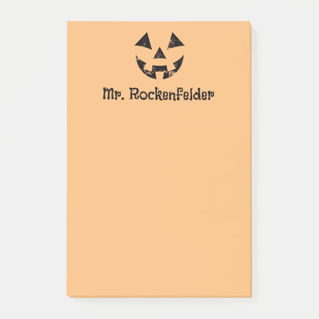 Personlig Jack-o-lantern pumpkin ansikte Halloween Post-it Block (Framsida)