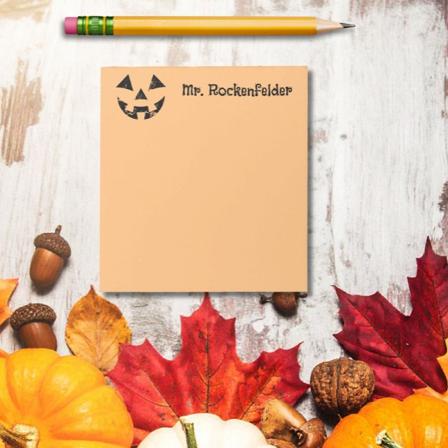 Personlig Jack-o-lantern pumpkin ansikte Halloween Post-it Block (Skapare uppladdad)