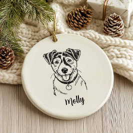 Personlig Jack Russel Terrier Hund Jul Julgransprydnad Keramik