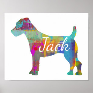 Personlig Jack Russell Terrier Art Skriv ut Poster