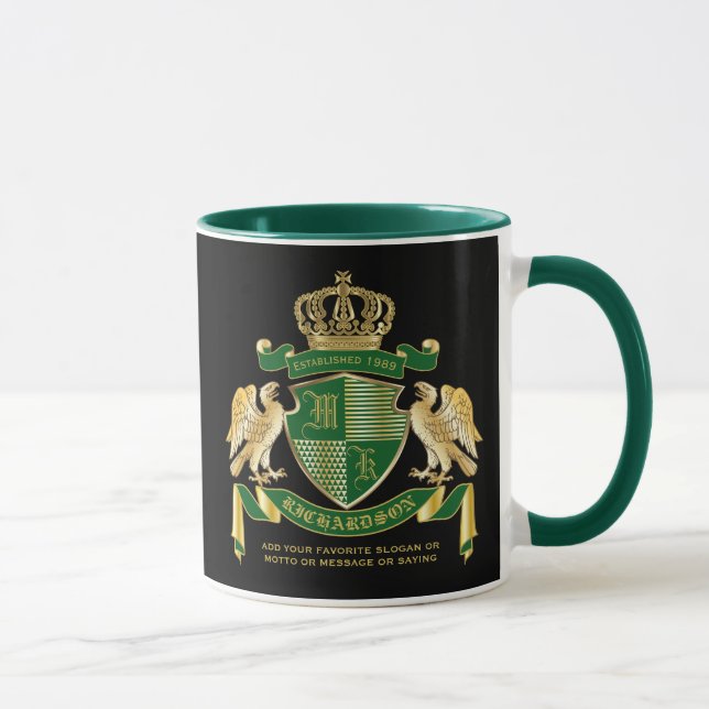 Personlig Jackar Arm Grönt Eagle Emblem Mugg (Höger)