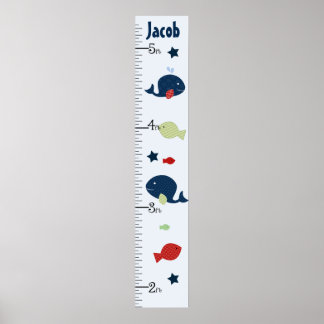 Personlig Jackson Whale/Fish Growth Chart Poster