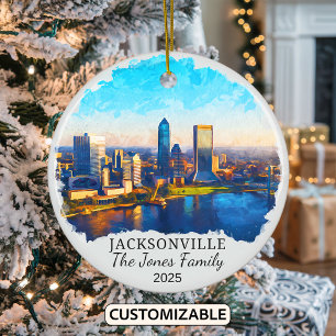 Personlig Jacksonville Ornament, delstaten Florida Julgransprydnad Keramik