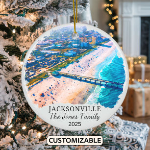Personlig Jacksonville Ornament, delstaten Florida Julgransprydnad Keramik