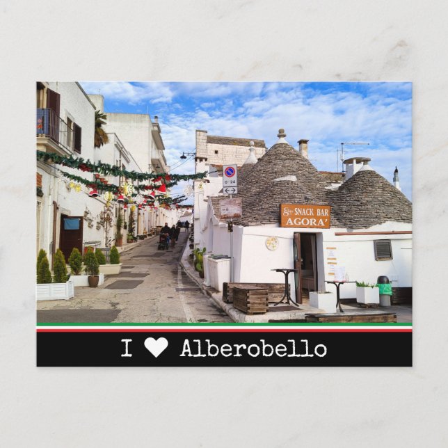 Personlig, jag ♥ Alberobello, Apulien Vykort (Framsida)