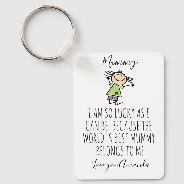 Personlig Jag älskar mamma från dotter, Nyckelring (Framsida)