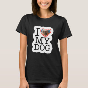 Personlig jag älskar min hund foto t shirt