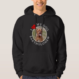 Personlig JAG ÄLSKAR MIN HUND Hoodie