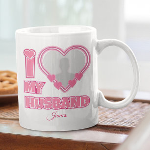 Personlig Jag älskar min man – Lägg till foto & na Kaffemugg