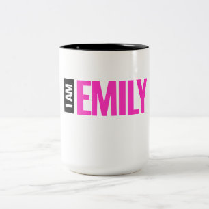 Personlig "Jag är Emily" Två-Tonad Mugg