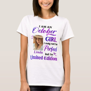 Personlig jag är en Oktoberflicka med CustomPhoto T Shirt
