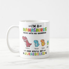 Personlig: Jag är nanasaurus upp till 3 barn Kaffemugg
