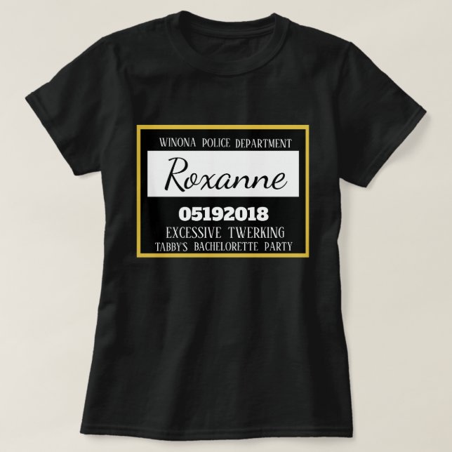 Personlig Jail Bachelorette Party Bridesmaid T Shirt (Design framsida)