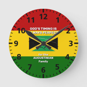 Personlig JAMAICA FLAGGA KARTA Rasta Färger Rund Klocka