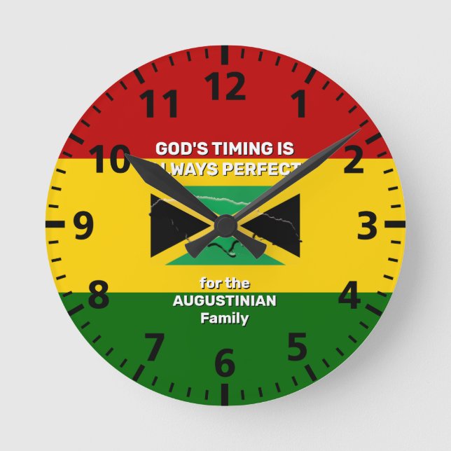 Personlig JAMAICA FLAGGA KARTA Rasta Färger Rund Klocka (Framsida)