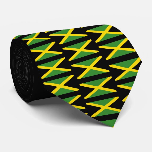 Personlig JAMAICA FLAGGA Monogram Neck Tie Slips (Rullad)