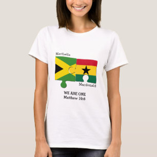 Personlig JAMAICA GHANA Christian Flagga T Shirt