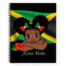 Personlig Jamaican Flagga Girl Spiral Notebook