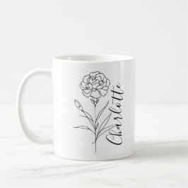Personlig januari Carnation Bird Flower Kaffemugg