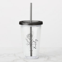 Personlig januari Carnation Bird Flower Take Away Mugg