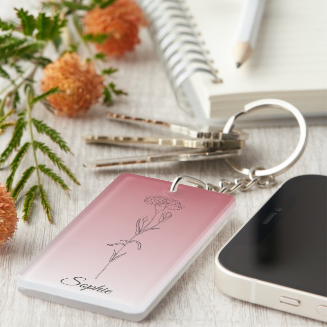 Personlig Januari Flower Carnation (Högra Framsidan)