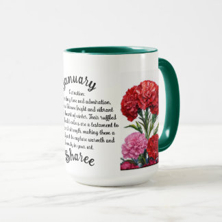 Personlig Januari Flower Mugg