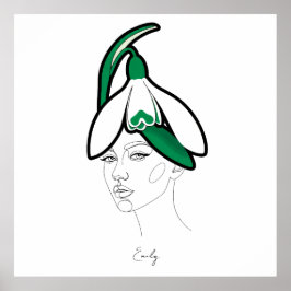 Personlig januari födelsedagsblomma porträtt poster