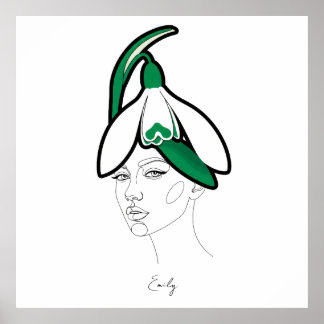 Personlig januari födelsedagsblomma porträtt poster