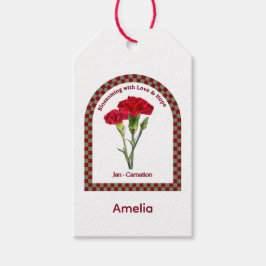 Personlig januari födelsemånadsblomma presentetikett