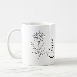 Personlig januari nejlikefödelsedagsblomma kaffemugg