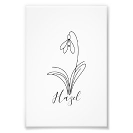 Personlig januari snöfall Födelseblomma Fototryck