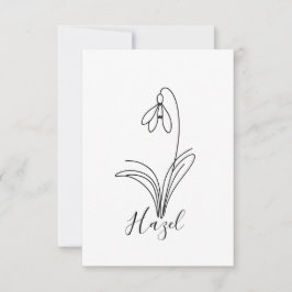 Personlig januari snöfall Födelseblomma Tack Kort