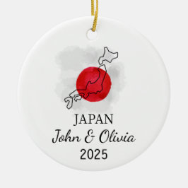Personlig Japan Ornament, Japan Flagga Gift Julgransprydnad Keramik
