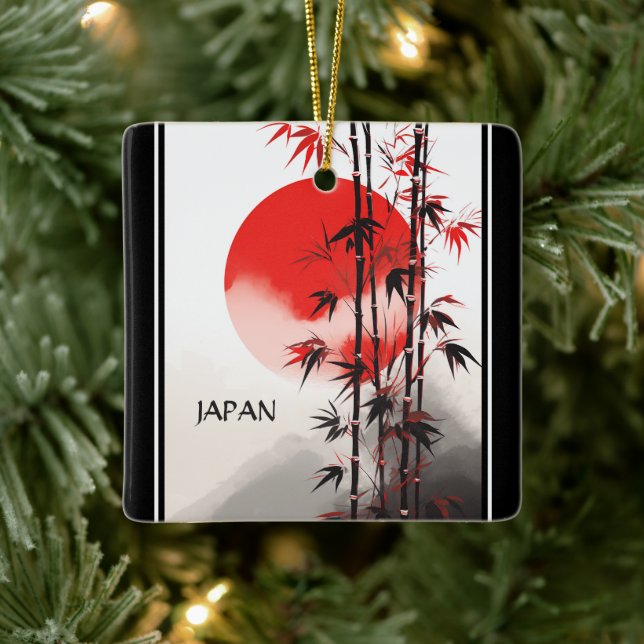 Personlig Japan Sol och Bamboo Japanska Helgdag Julgransprydnad Keramik (Träd)