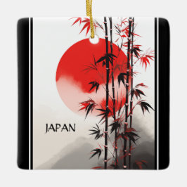 Personlig Japan Sol och Bamboo Japanska Helgdag Julgransprydnad Keramik
