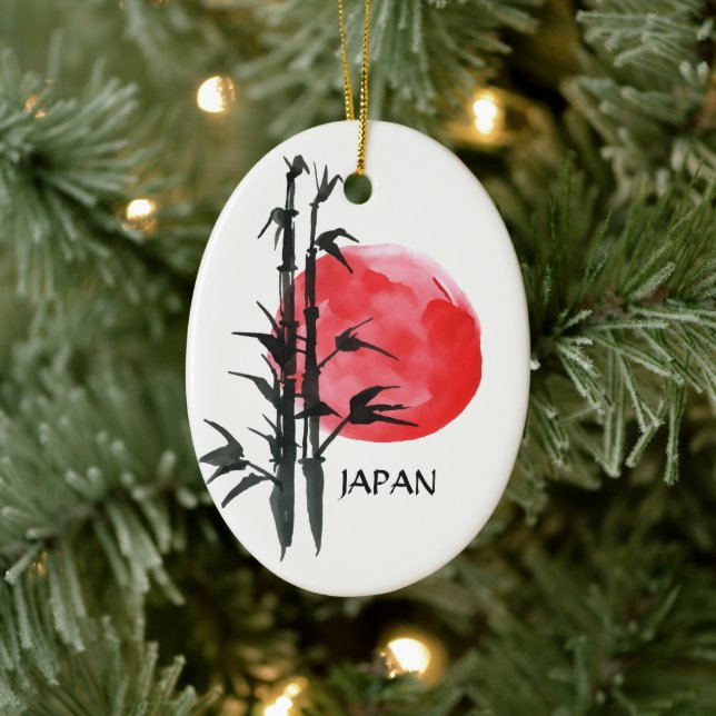 Personlig Japan Sol och Bamboo Japanska Helgdag Julgransprydnad Keramik (Träd)