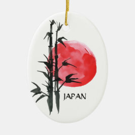Personlig Japan Sol och Bamboo Japanska Helgdag Julgransprydnad Keramik